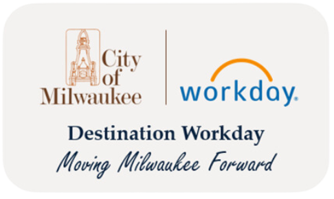 Logo for City of Milwaukee Destination Workday Moving Milwaukee Forward